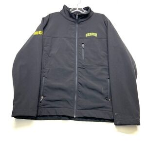 Colosseum Authentics Oregon Ducks Jacket Mens Large Black Fleece Lined Football